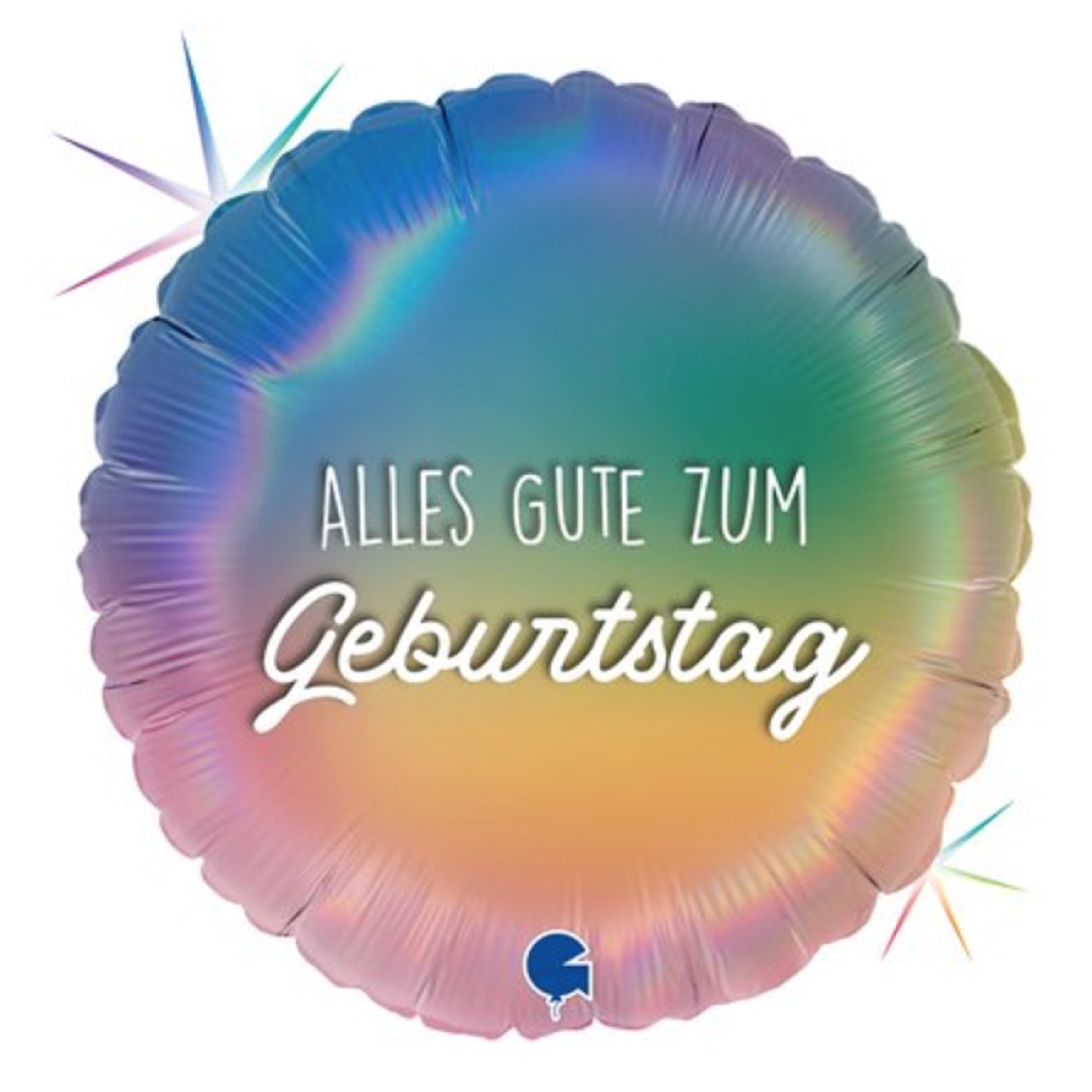 Folienballon - Alles Gute zum Geburtstag, Regenbogenfarben - ø 46cm